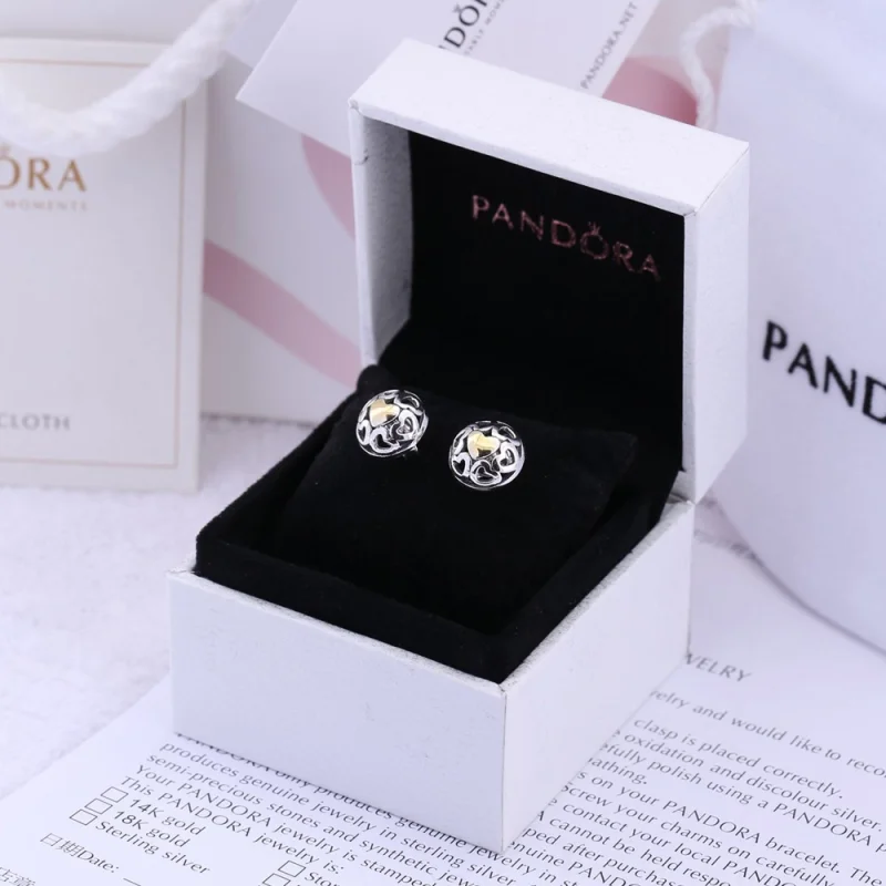 (obrázek pro) Naušnice, sterlingové stříbro, 14kt zlato - 290557 - Náušnice | PANDORA - Zobrazit 2