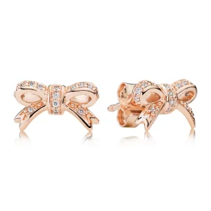 (obrázek pro) PANDORA Rose™ Třpytivá Mašle s Průhlednými CZ Náušnicemi - 280555CZ