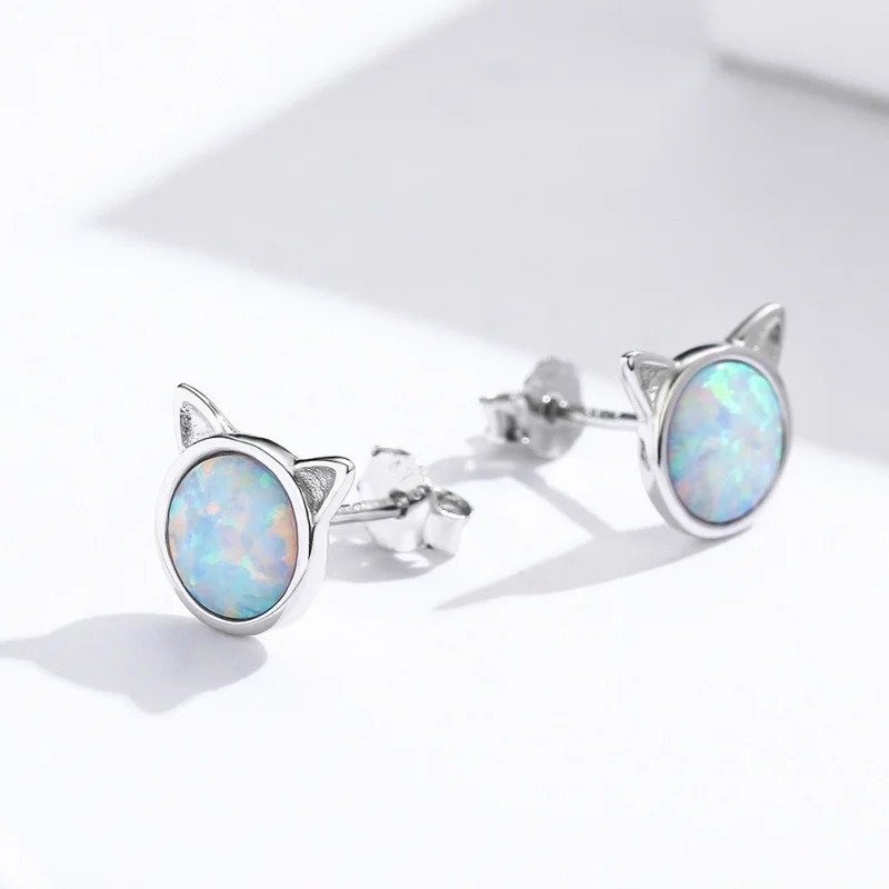 (obrázek pro) Pandora styl stříbrné náušnice Meow Star Stud - SCE538-Q - Zobrazit 2