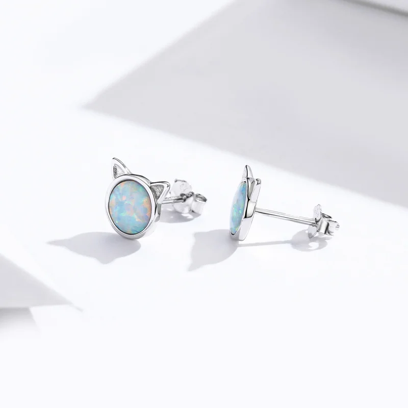 (obrázek pro) Pandora styl stříbrné náušnice Meow Star Stud - SCE538-Q - Zobrazit 4