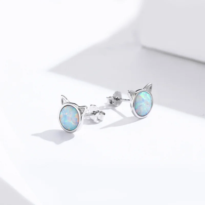 (obrázek pro) Pandora styl stříbrné náušnice Meow Star Stud - SCE538-Q - Zobrazit 5