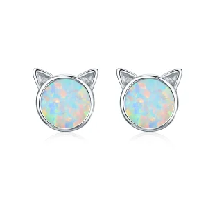 (obrázek pro) Pandora styl stříbrné náušnice Meow Star Stud - SCE538-Q