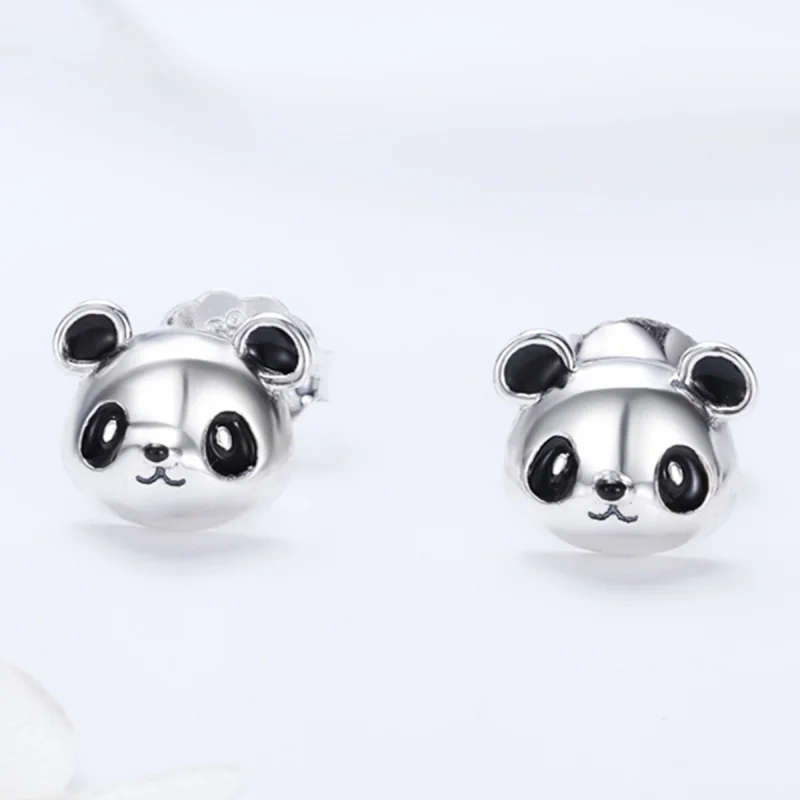 (obrázek pro) Pandora styl stříbrné roztomilé panda náušnice se zapíchnutím - SCE386 - Zobrazit 4