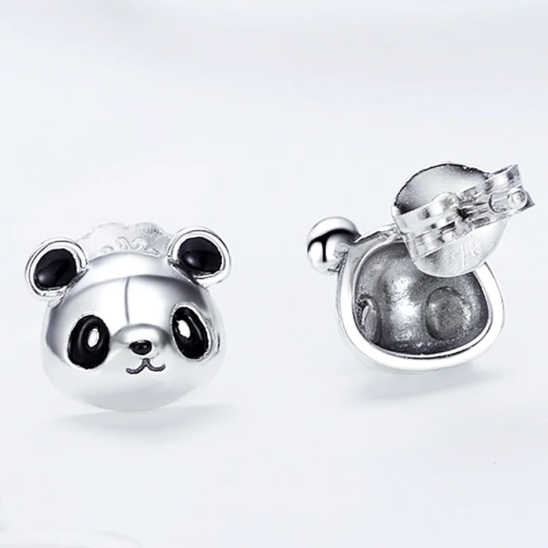 (obrázek pro) Pandora styl stříbrné roztomilé panda náušnice se zapíchnutím - SCE386 - Zobrazit 6