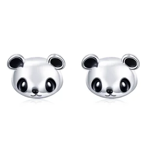 (obrázek pro) Pandora styl stříbrné roztomilé panda náušnice se zapíchnutím - SCE386