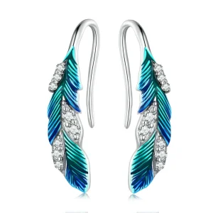 (obrázek pro) Pandora styl Dazzling modré péřové náušnice - BSE707