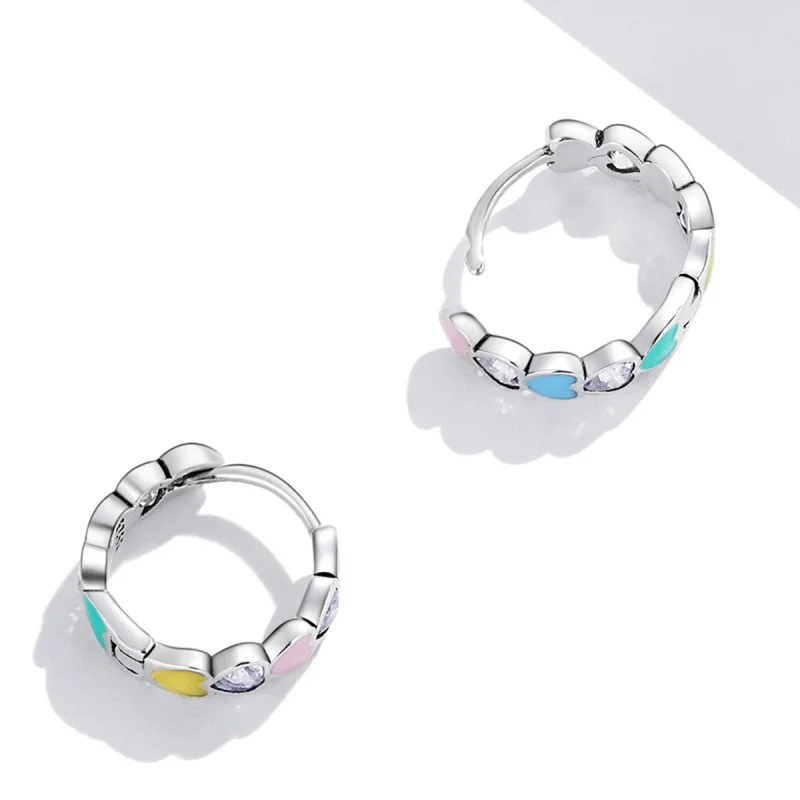 (obrázek pro) Pandora styl Duhové srdce na kroužku - SCE1342 - Zobrazit 4