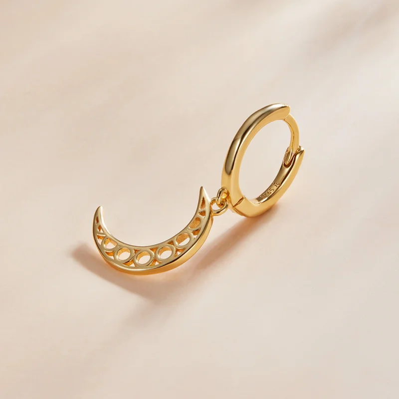 (obrázek pro) Pandora styl minimalistické - Půlměsíc náušnice - SCE1191 - Zobrazit 2