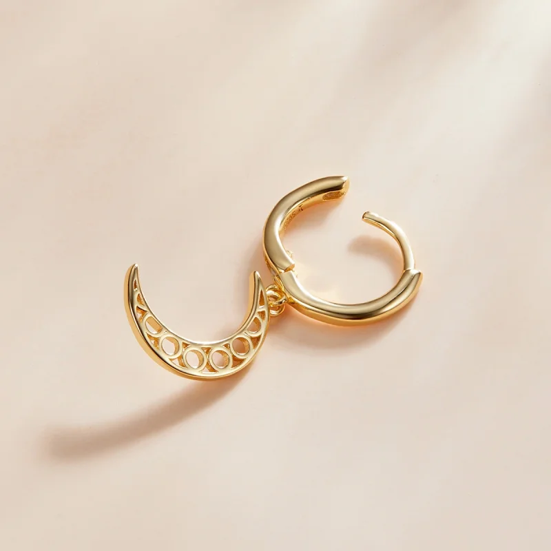(obrázek pro) Pandora styl minimalistické - Půlměsíc náušnice - SCE1191 - Zobrazit 3