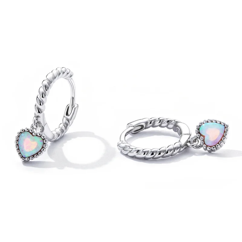 (obrázek pro) Pandora styl Opal Love náušnice na háčku - SCE1385 - Zobrazit 2