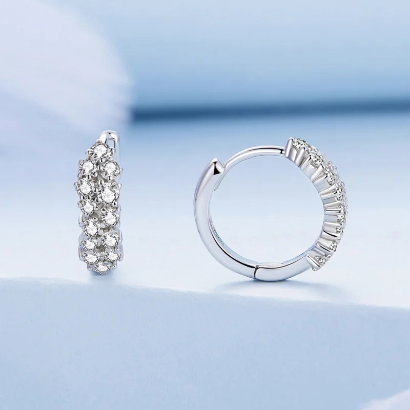 (obrázek pro) Pandora styl Refined Zircon Hoop náušnice - BSE730 - Zobrazit 2