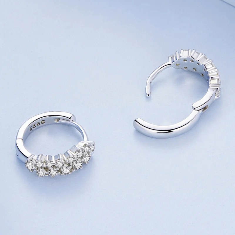 (obrázek pro) Pandora styl Refined Zircon Hoop náušnice - BSE730 - Zobrazit 4