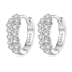 (obrázek pro) Pandora styl Refined Zircon Hoop náušnice - BSE730