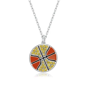 (obrázek pro) Dynamický basketbalový náhrdelník ve stylu Pandora - BSN203