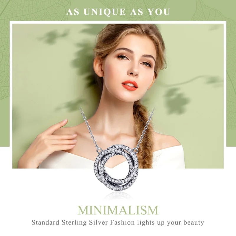 (obrázek pro) Pandora styl stříbrný minimalistický náhrdelník - SCN259 - Zobrazit 2