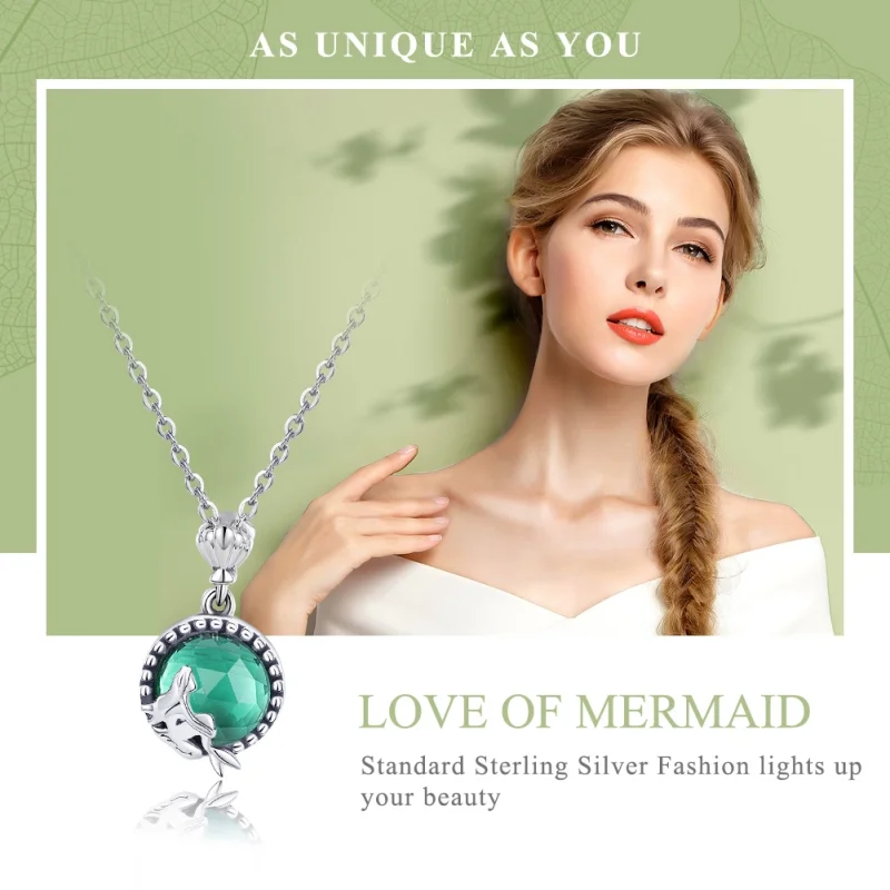 (obrázek pro) Pandora styl stříbrný náhrdelník Love of Mermaid - SCN262 - Zobrazit 2