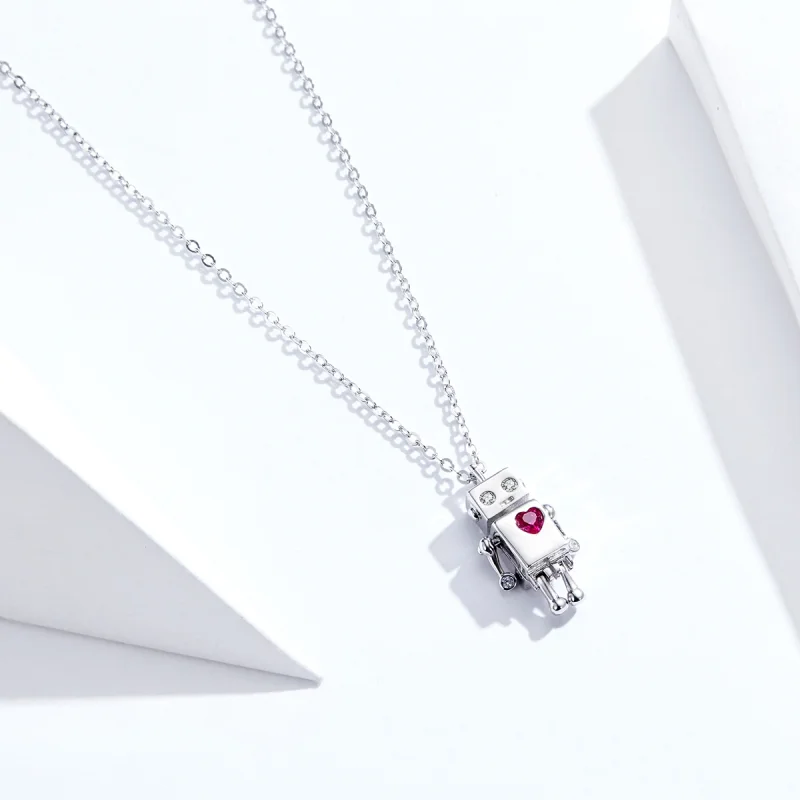 (obrázek pro) Pandora styl Stříbrný náhrdelník Robot Lásky - SCN388 - Zobrazit 6