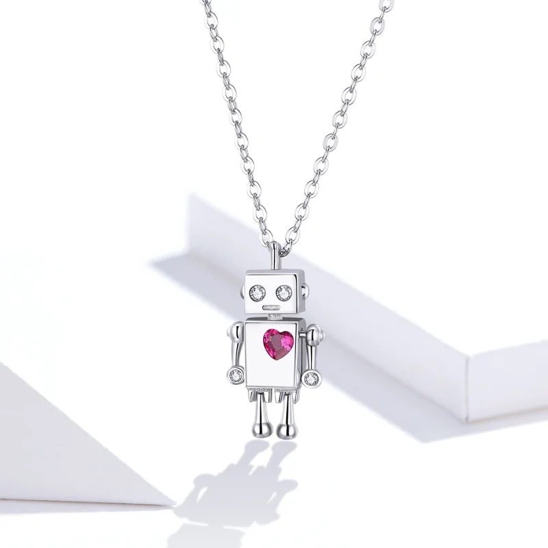(obrázek pro) Pandora styl Stříbrný náhrdelník Robot Lásky - SCN388 - Zobrazit 10