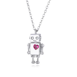 (obrázek pro) Pandora styl Stříbrný náhrdelník Robot Lásky - SCN388