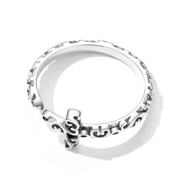 (obrázek pro) Pandora styl vintage křížový otevřený prsten - VSR162 - Zobrazit 3