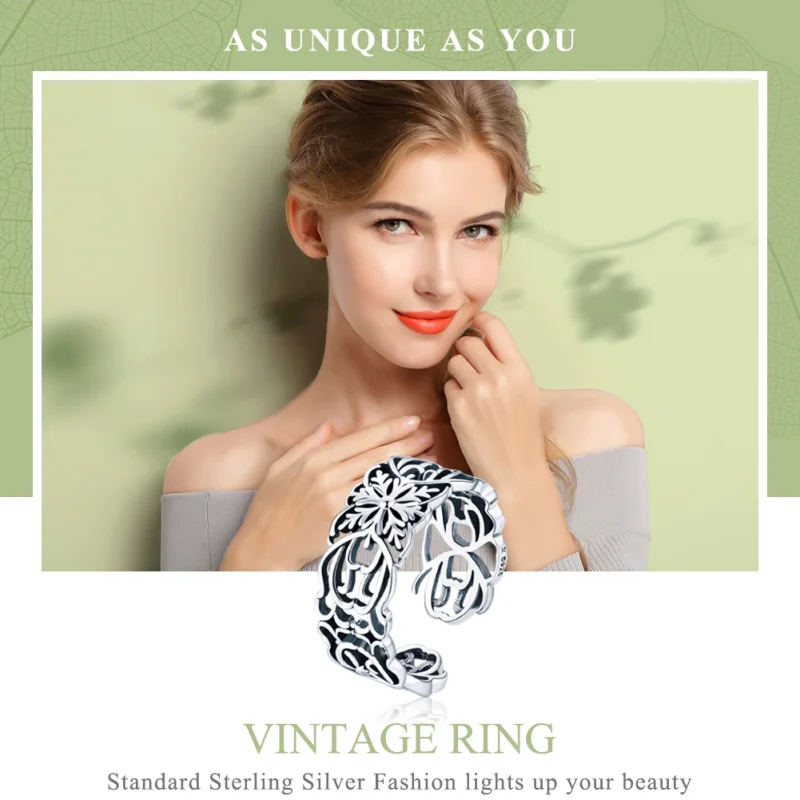 (obrázek pro) Pandora stylu stříbrný vintage prsten - SCR500 - Zobrazit 2