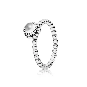 (obrázek pro) Silver ring, birthstone-April, rock crystal - 190854BK - Prsteny | PANDORA
