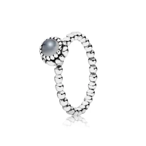 (obrázek pro) Silver ring, birthstone-June, grey moonstone - 190854MSG - Prsteny | PANDORA
