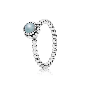 (obrázek pro) Silver ring, birthstone-March, aquamarine - 190854AQ - Prsteny | PANDORA