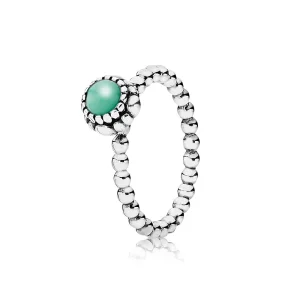 (obrázek pro) Silver ring, birthstone-May, chrysoprase - PANDORA