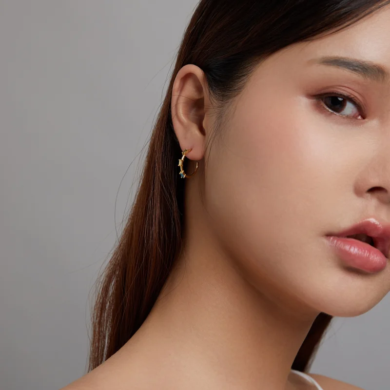 (obrázek pro) Pandora styl Barevné zirkonové náušnice se špendlíky - SCE1211 - Zobrazit 5