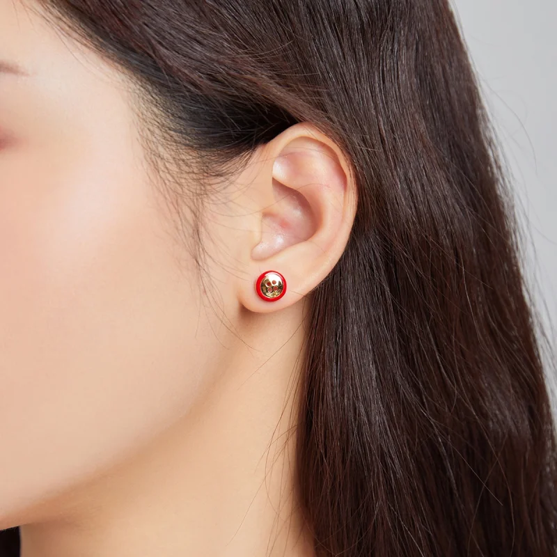 (obrázek pro) Pandora styl Knoflíkové náušnice - SCE1060 - Zobrazit 3
