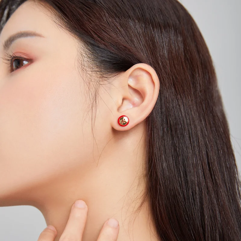 (obrázek pro) Pandora styl Knoflíkové náušnice - SCE1060 - Zobrazit 4
