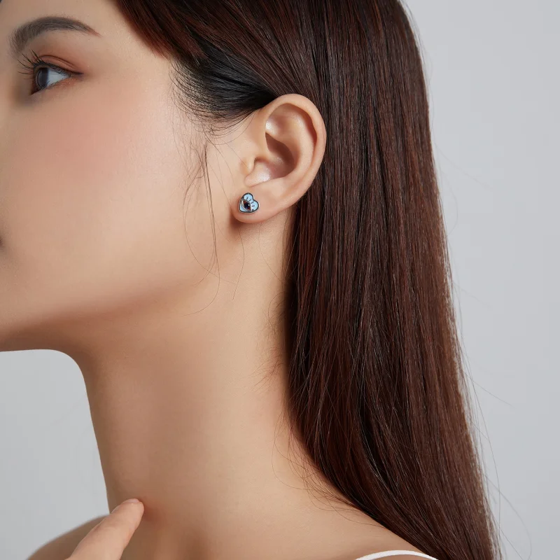(obrázek pro) Pandora styl Love Guard náušnice se špendlíčkem - SCE1134 - Zobrazit 7