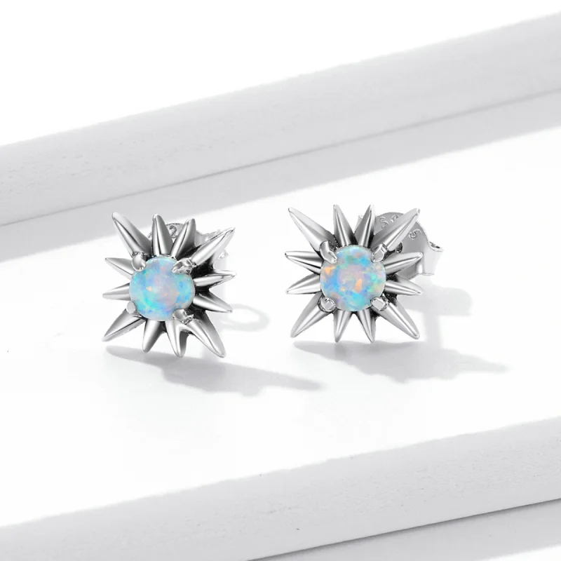 (obrázek pro) Pandora styl Opal Star náušnice - BSE581 - Zobrazit 2