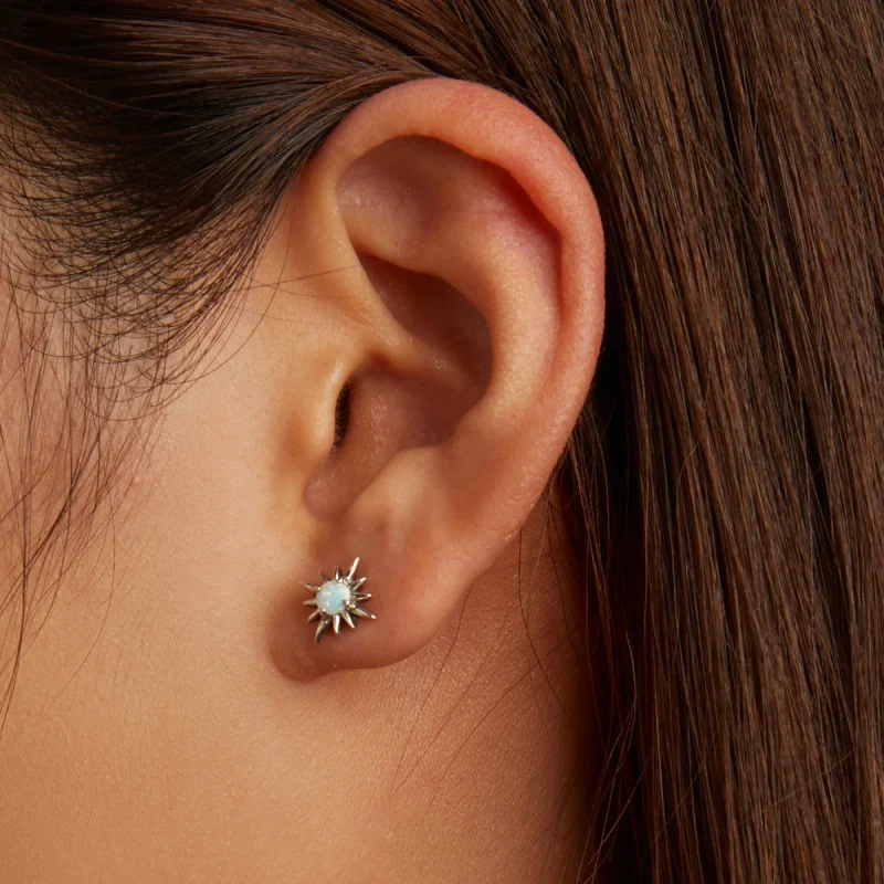 (obrázek pro) Pandora styl Opal Star náušnice - BSE581 - Zobrazit 7
