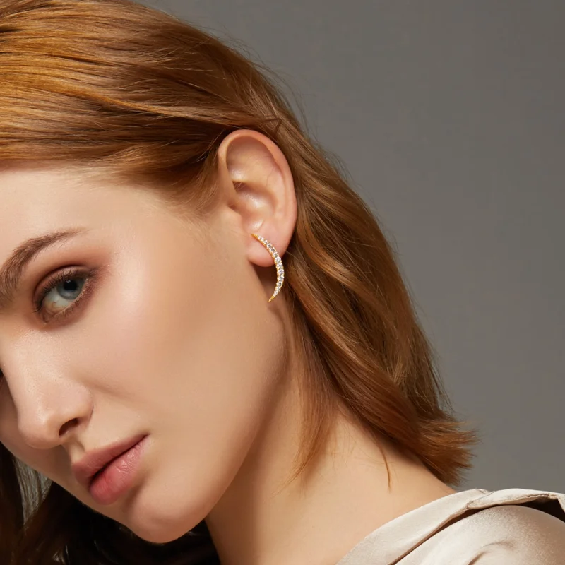 (obrázek pro) Pandora styl Půlměsíc náušnice - BSE314 - Zobrazit 8