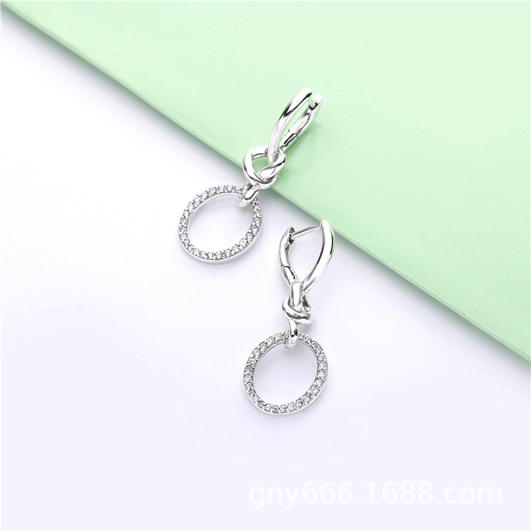 (obrázek pro) Visací náušnice PANDORA Propletená srdce - 298110CZ - Zobrazit 3