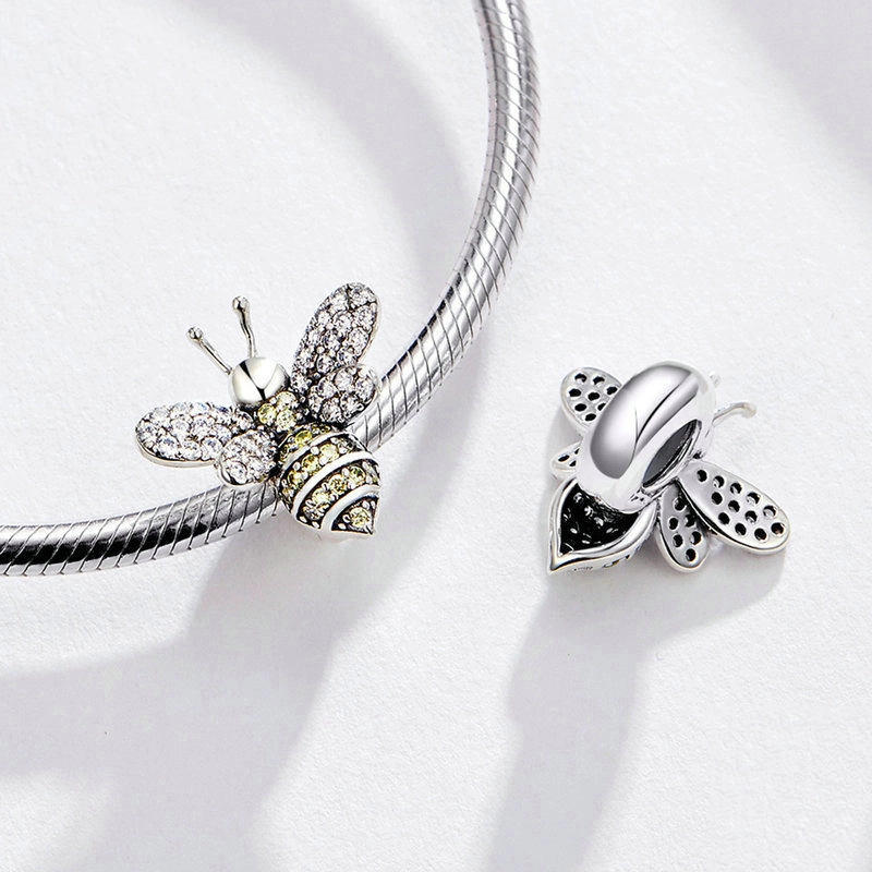 (obrázek pro) Pandora styl stříbrný charm s pavé včelou - SCC1194 - Zobrazit 5